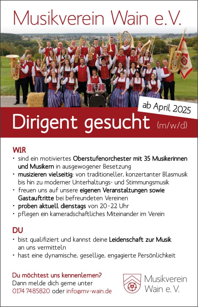 Dirigent gescuht (m/w/d) Musikverein Wain