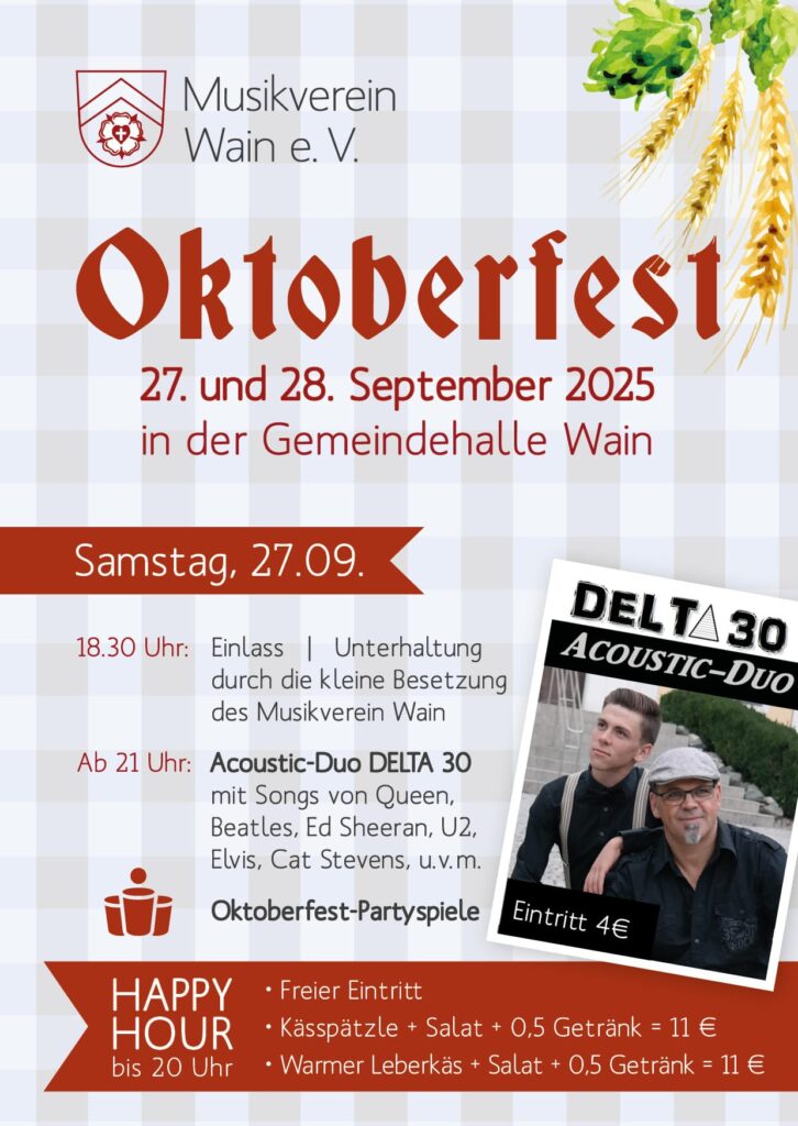 Musikverein Wain Oktoberfest Flyer